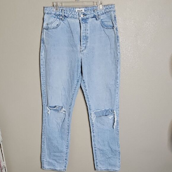 Rolla's 31 Classic Straight Courtney  High Rise Button Fly Blue Denim Jeans - Picture 3 of 13